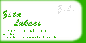 zita lukacs business card